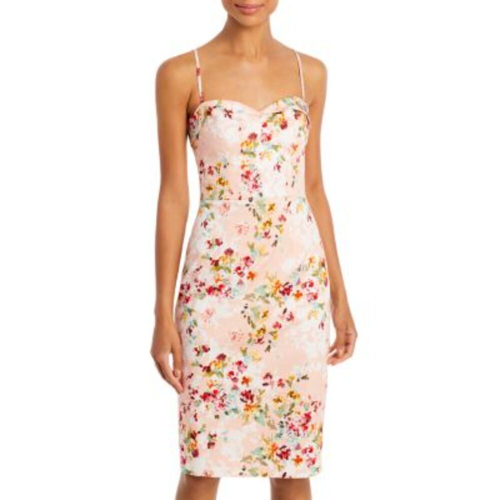 Black Halo Clover Sheath Floral Print Dress